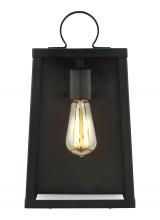 Visual Comfort & Co. Studio Collection 8637101EN7-12 - Marinus modern 1-light LED outdoor exterior medium wall lantern sconce in black finish with clear gl